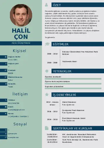 Fizik Öğretmeni CV Örnekleri cv indir